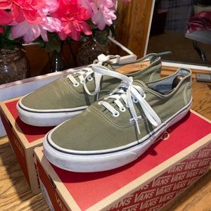 Olive green authentic vans.